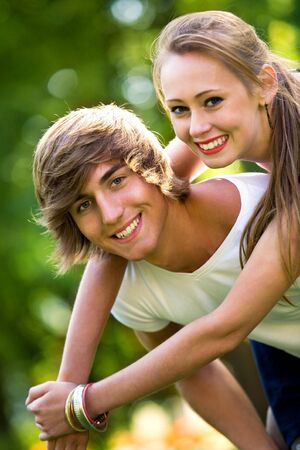 Happy young couple の写真素材