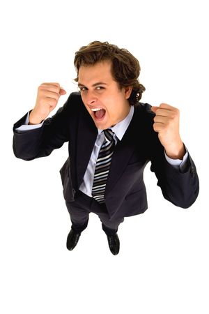 Businessman clenching fistsの写真素材