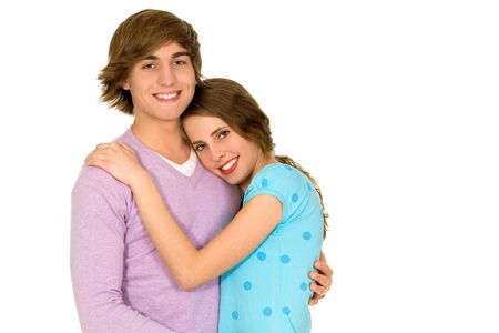 Young couple huggingの写真素材