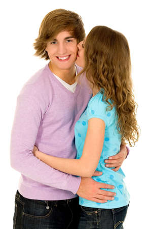 Happy young couple huggingの写真素材