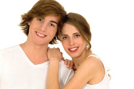 Young couple huggingの写真素材