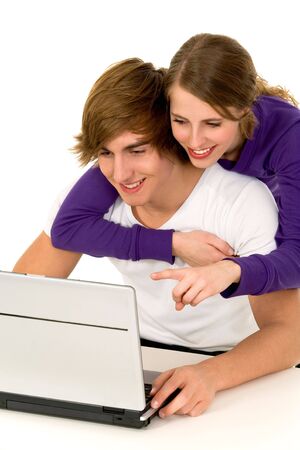 Couple with laptopの写真素材