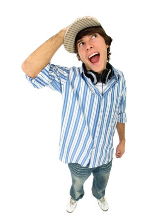 Excited young manの写真素材
