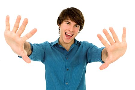 Young man gesturingの写真素材