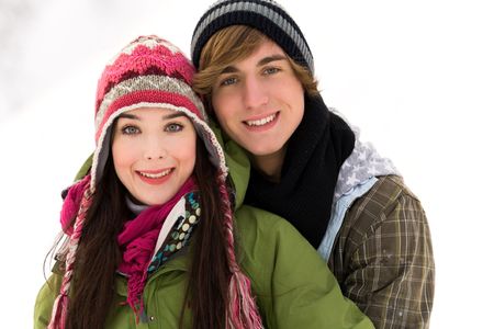Young couple in winter clothingの写真素材