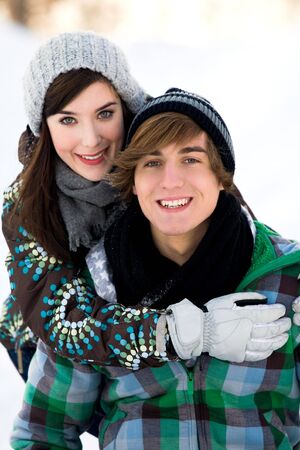 Couple in winter clothingの写真素材