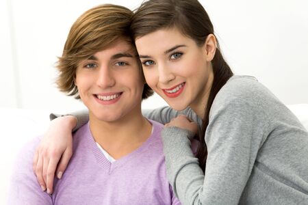 Young couple embracingの写真素材