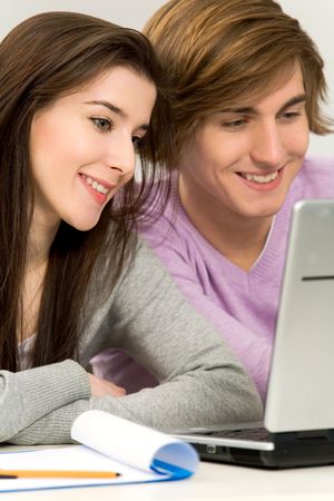 Couple studyingの写真素材