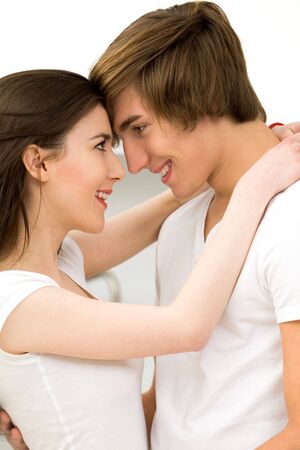 Young couple embracingの写真素材