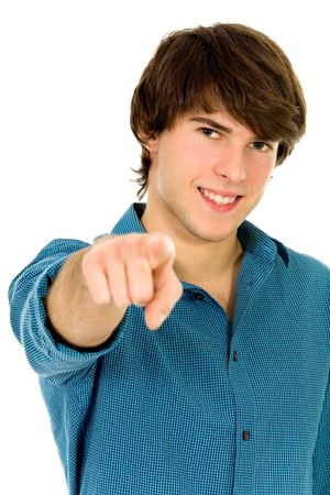 Young man pointingの写真素材