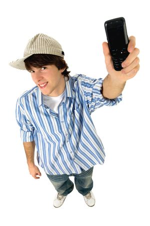 Young man with cell phoneの写真素材
