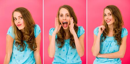 Emotions of a beautiful girlの写真素材