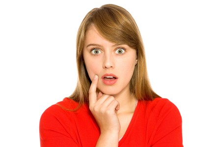 Surprised girlの写真素材