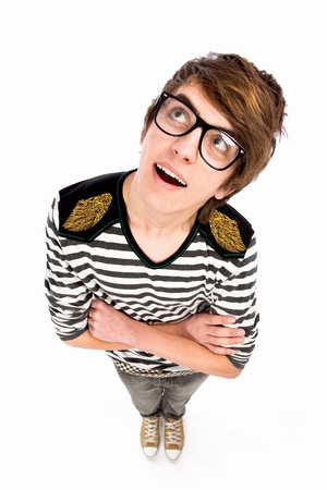 Cool guy looking upの写真素材