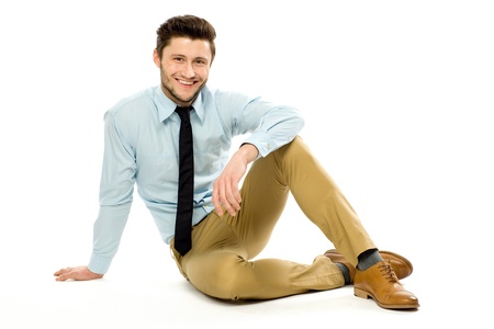 Young businessman sittingの写真素材