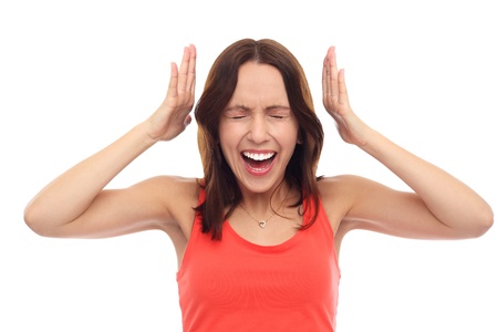 Frustrated woman screaming