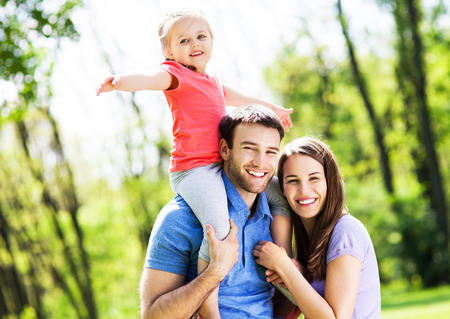 Family in the parkの写真素材