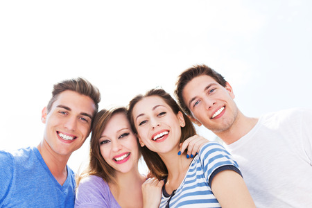 Young friends smiling