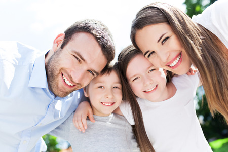 Happy family outdoors