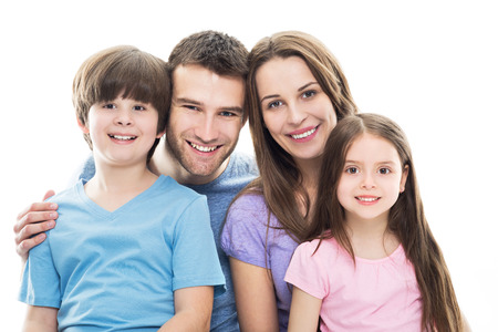 Young family with two kidsの写真素材