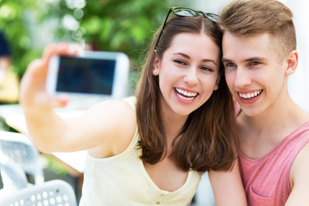 Couple taking selfie