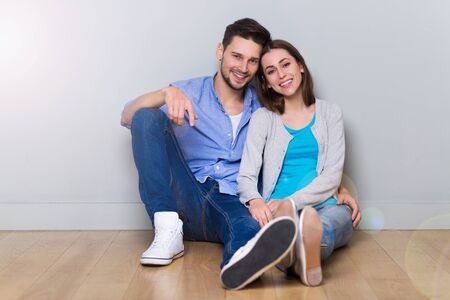 Couple on floorの写真素材