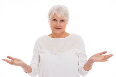 Senior woman gesturingの写真素材