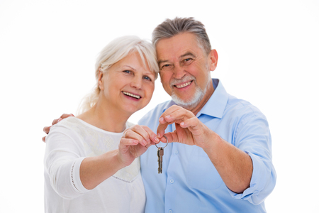 Mature couple moving houseの写真素材