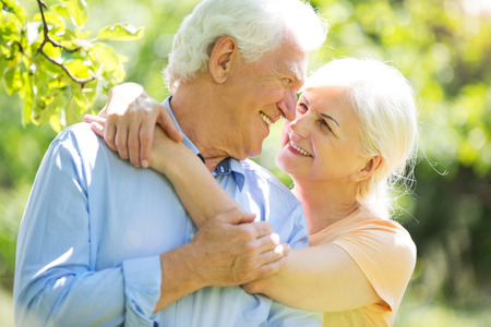 Senior couple in park