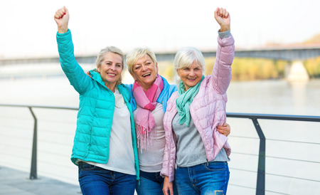 Senior women gesturingの写真素材