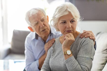 Senior couple having an argument at homeの写真素材