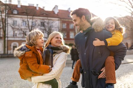 Young family enjoying spending time together
