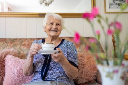 Portrait of an elderly woman at home