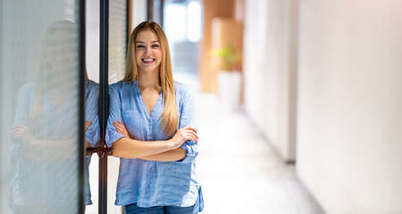 Portrait of an young businesswoman in a modern office