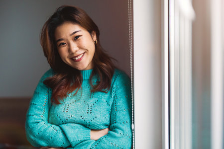 Portrait of a beautiful asian womanの写真素材