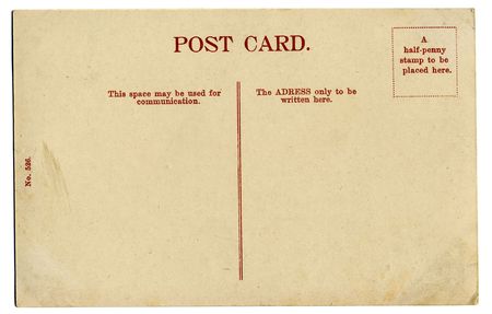 vintage postcard, blank space for text, isolated on whiteの写真素材