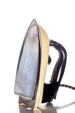 British vintage forties yellow electric ironの写真素材