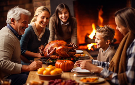 Thanksgiving Celebration Tradition Family Dinner Conceptの素材