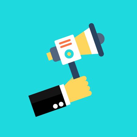 hand holding advertisement mike vector illustrationのイラスト素材
