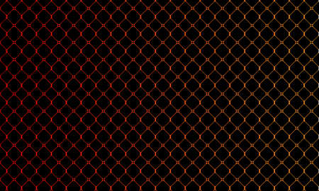 hexagon black and red metal grid background patternの写真素材