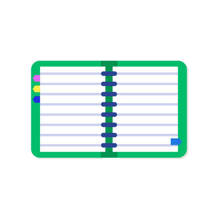 Colorful notebook isolated on white backgroundのイラスト素材