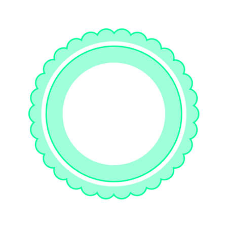 Green badge isolated on white backgroundのイラスト素材