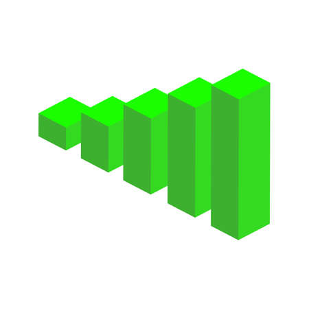 Green isometric 3d graph up flat concept illustrationのイラスト素材