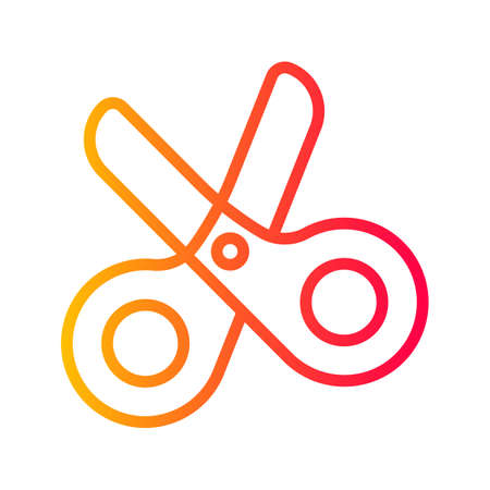 paper cutter scissor gradient outline icon flat design.のイラスト素材