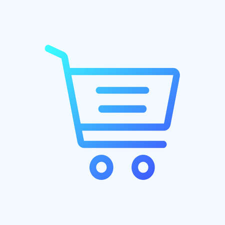 E-commerce shopping trolley flat outline icon designのイラスト素材