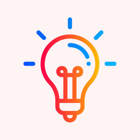 Colorful light bulb flat icon illustrationのイラスト素材