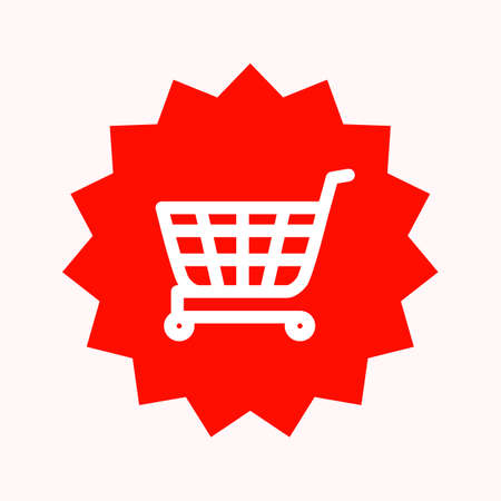 Modern shopping cart trolley flat icon illustrationのイラスト素材