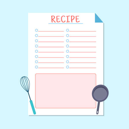 Recipe making planner template vector design templateのイラスト素材
