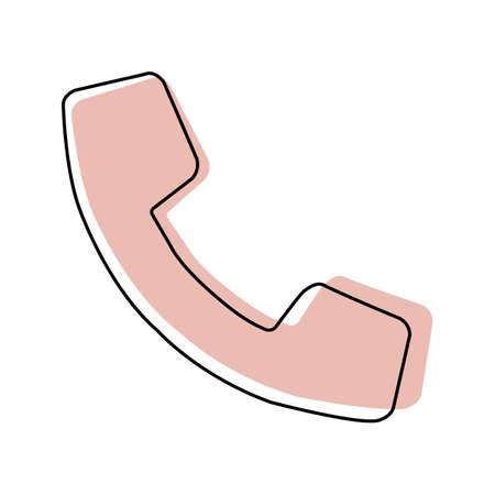 Old telephone Call receiver flat two color icon designのイラスト素材