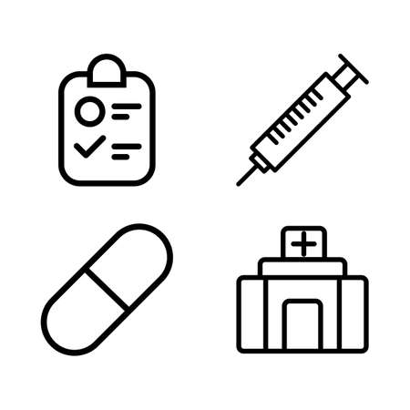 Set of silhouettes health care medical tools vector illustrationのイラスト素材